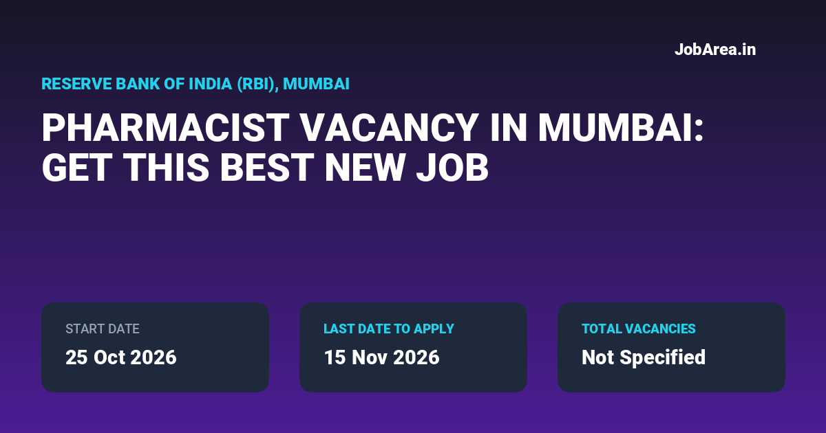 pharmacist vacancy in mumbai
